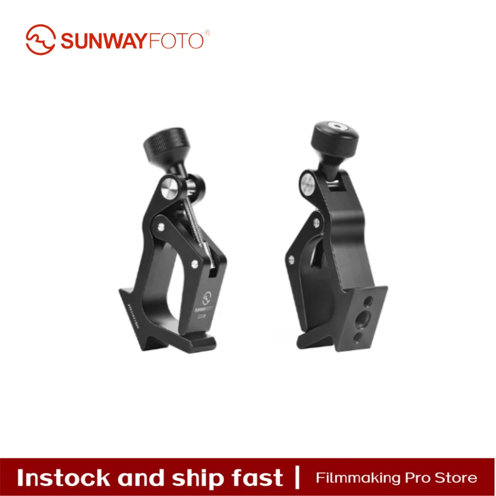 SUNWAYFOTO Binocular Clamp with 26-64mm Diameter Range, 1/4”-20 & 3/8”-16 Mounting Sockets