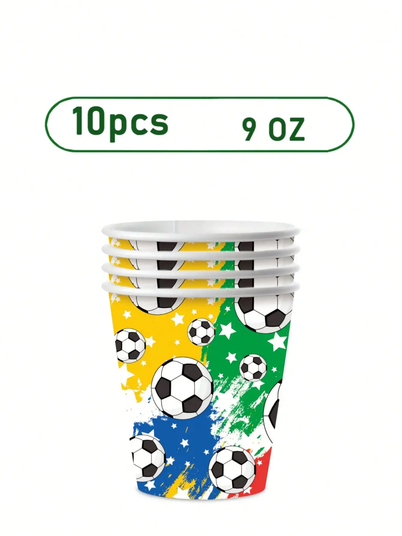 Fußball-Themen-Geburtstagsparty-Dekorations- und Tischgeschirr-Set für Jungen und Mädchen, Teller, Becher, Servietten, Geschirr-Set – Detail 5