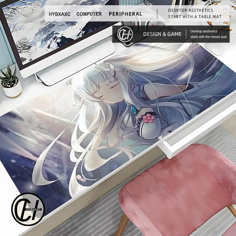 

Коврик для мыши Hololive Sakamata Chloe для девочек в стиле аниме 80 × 30, милый HD настольный коврик, расширенные коврики для игровой клавиатуры, большие 90x40 см XXL