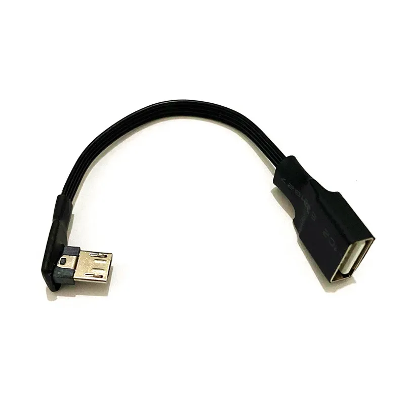 Micro usb otg cable Soft silicone Micro USB male elbow to usb2.0 female OTG cable to connect car U disk 0.1m/0.2m