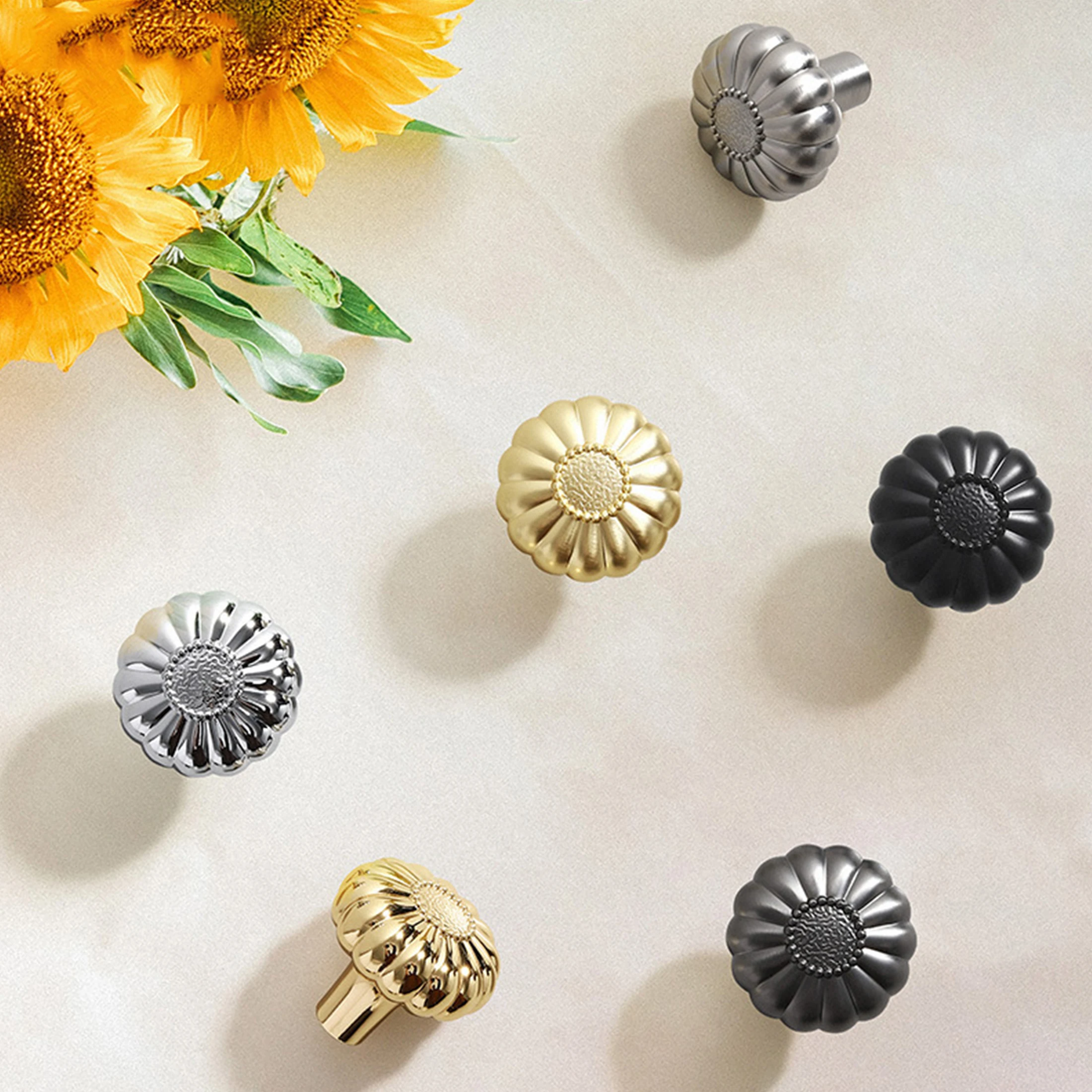 Pumpkin Shape Creative Cabinet Handles Single Hole Drawer Knobs Home Decor Dresser Wardrobe Pulls Zinc Alloy Kitchen Accessories