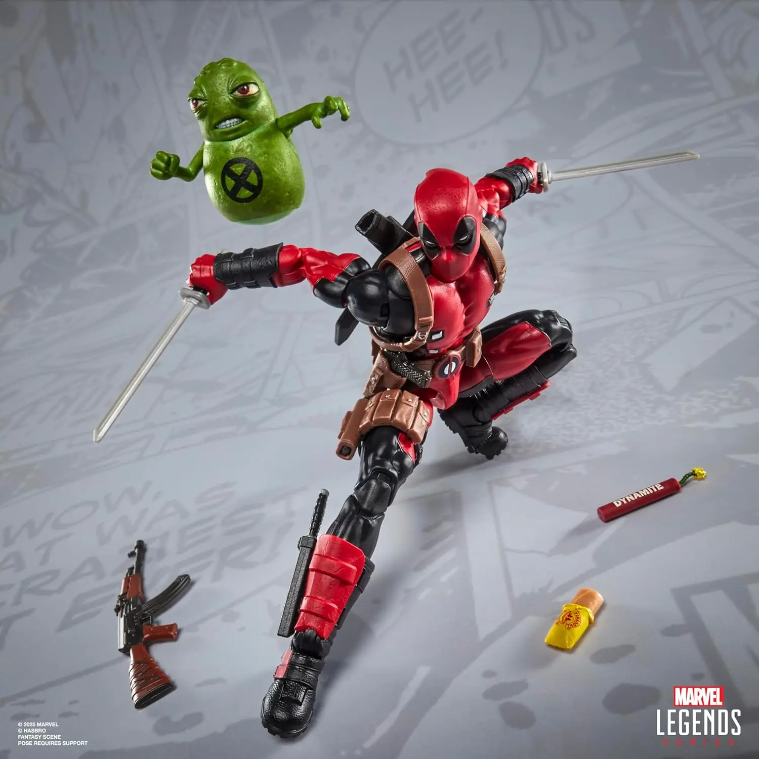 Marvel Legends Maximum Series Deadpool Deluxe Deadpool Comics 6-Inch Action Figure with Accessories Including X-Forces Doop
