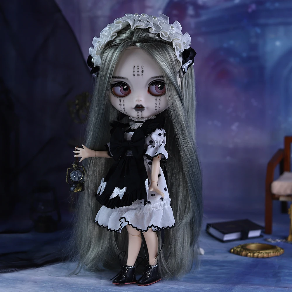 

ICY DBS Blyth Кукла 30 см Ярмаркая кожа Темный готический ужас Ритуальный священник Ручная роспись Макияж Длинные волосы Фестиваль Azone Подарок на день рождения