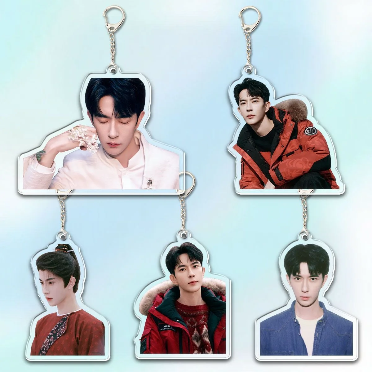 Yu Menglong Keychain Acrylic Double-side Hanging Pendants TV A Love Story of Oiled Paper Umbrella Drama Stills Decor Ornaments