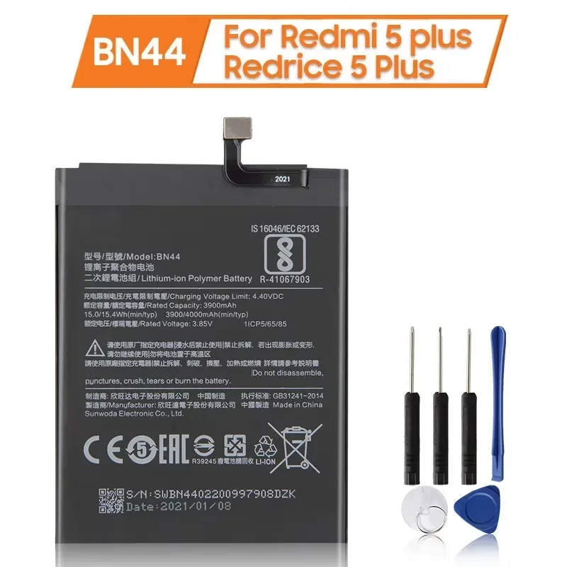 Production Date 2024 NEW Replacement Battery BN44 For Xiaomi Mi Redmi 5 plus 5.99