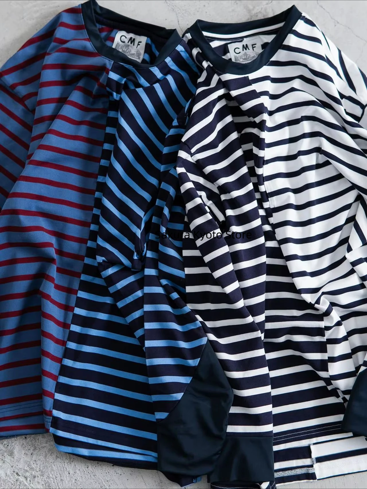 CMF 24SS OUTDOOR Functional patchwork striped loose long-sleeved T-shirt