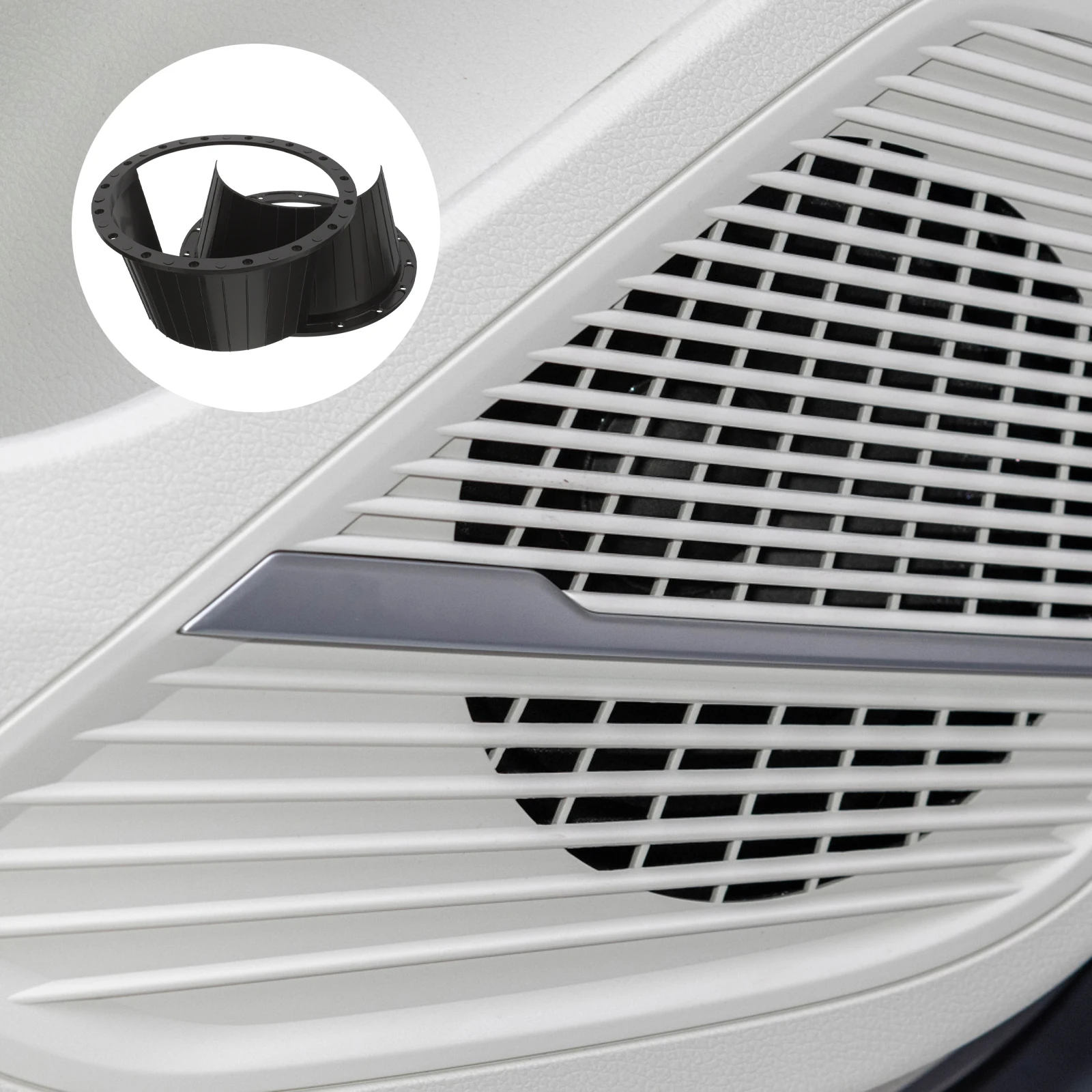 

2pcs Car Speaker Waterproof Cover 6.5 Inch Black Splashproof Adapter Ring Spacers Plastic Durability Protection Long Lasting