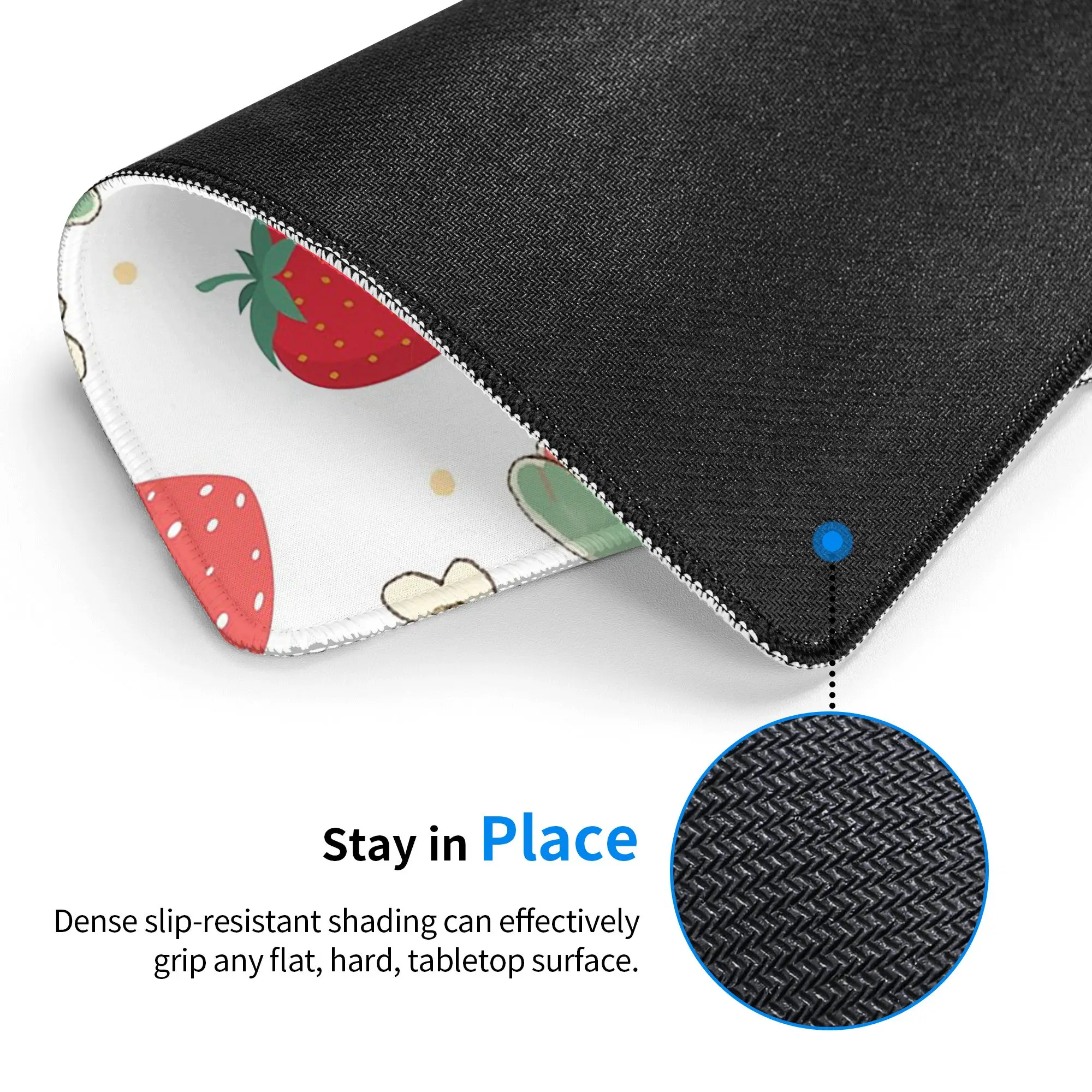 Strawberry And Daisy Cartoon Pattern Mouse Pad Computer Keyboard Mouse Mat Gamer PC Laptop Desk Mat Office Table Mats