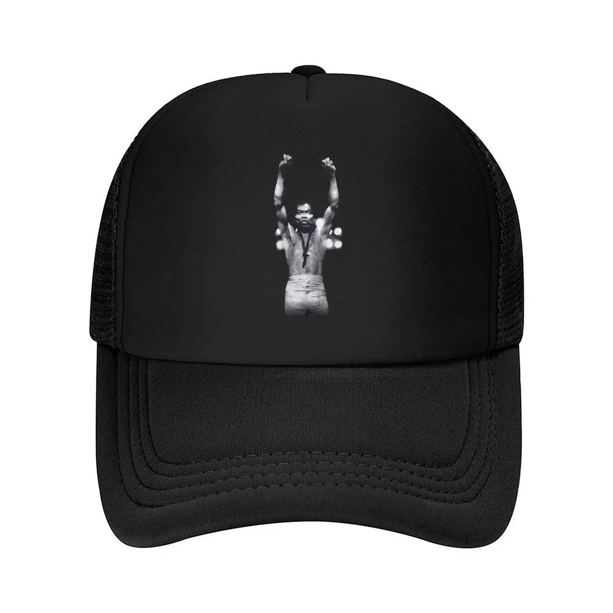 Boxer Raised Fists Black White Mesh Baseball Cap Hip Hop