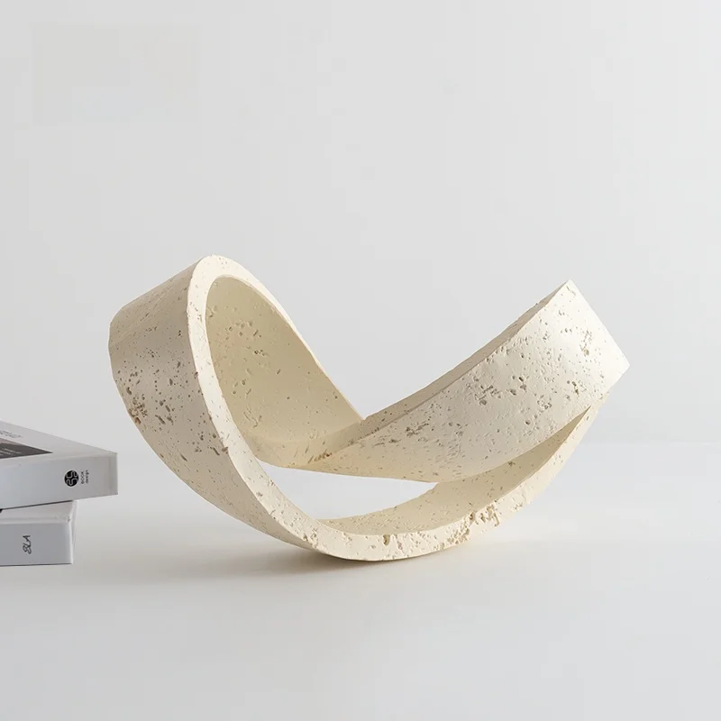 Contemporary Zen Style Geometric Resin Artistic Decorative Ring Sculpture Living Room Sample Room Soft Decoration Accessories