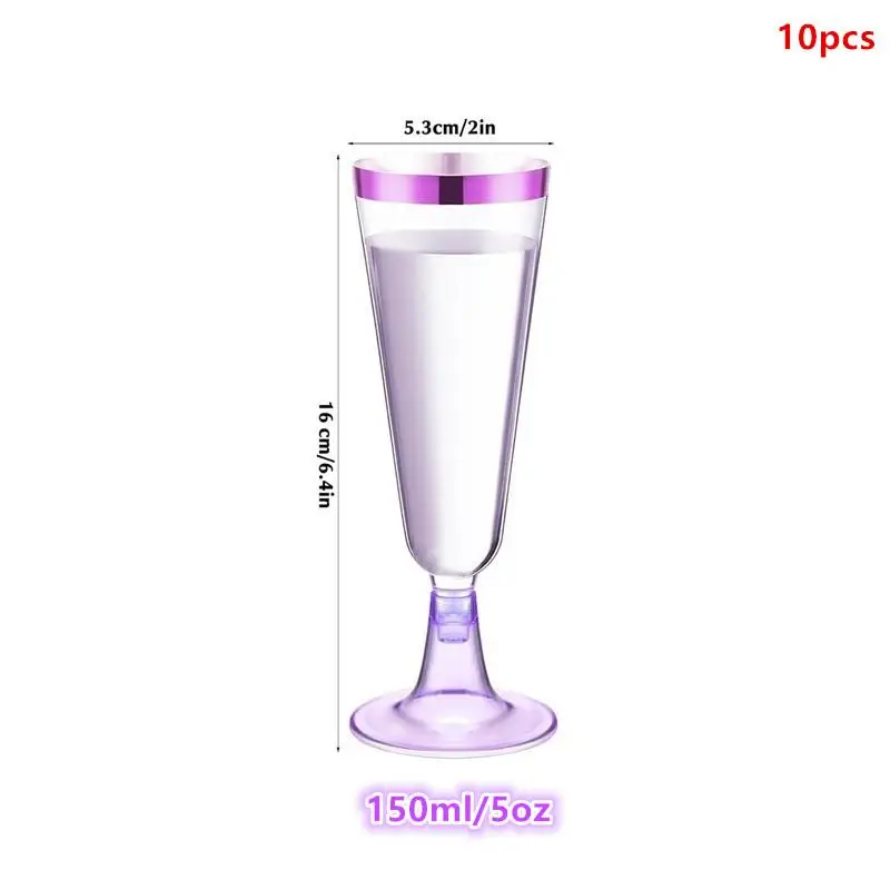 

【HMA20】Event Ready Disposable Reusable Plastic Champagne Flutes Clear Cups for Wedding Bar and Cocktail Parties【WH】