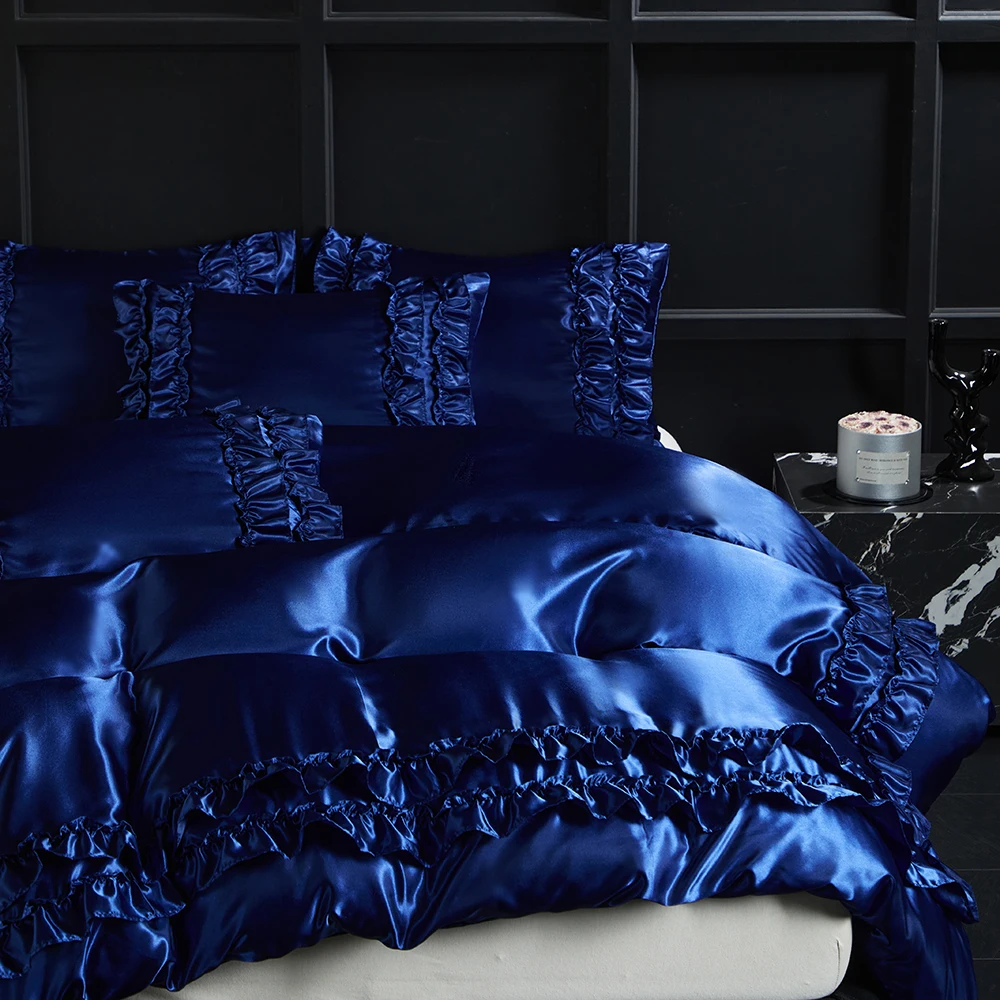 

Duvet Cover Bedding Set 135x200 Twin Full Queen King Size Nordic Quilt Cover 240x220 Double Single Ruffle Lace Bed Linen 200x200