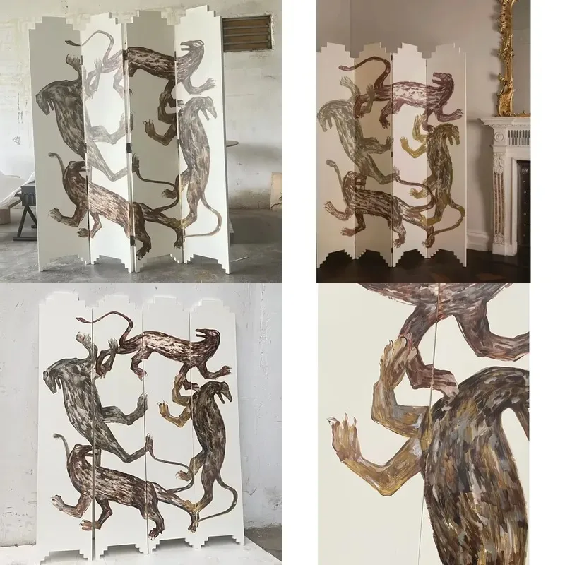 Living space custom hand-painted screen art modern screen partition home decoration