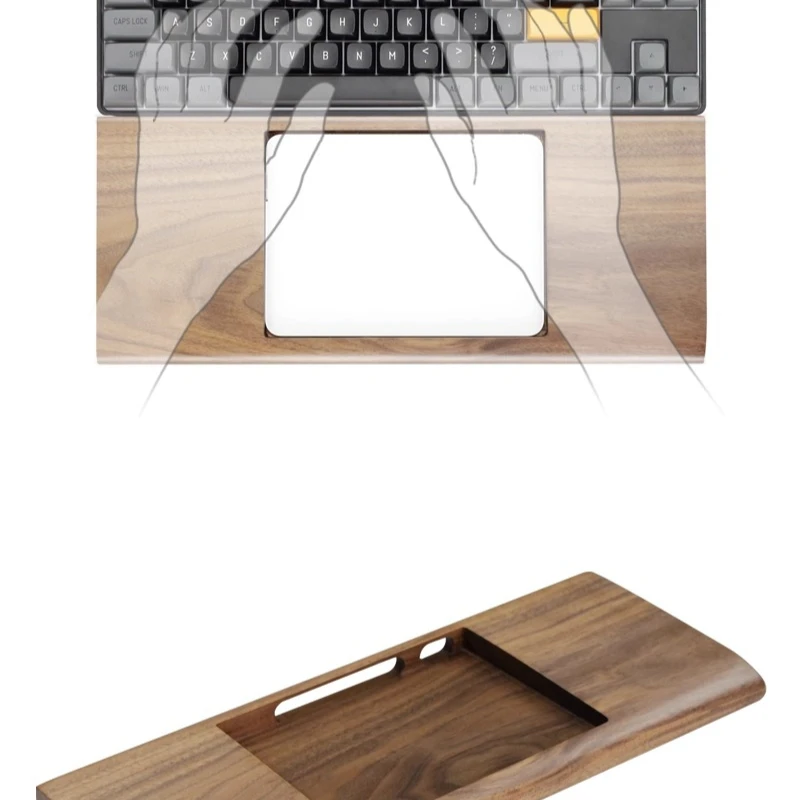 Black Walnut Laptop Keyboard Hand Rest Custom Keyboard Base Bracket Ergonomics Anti Slip and Comfortable Touch Palm Rest Design