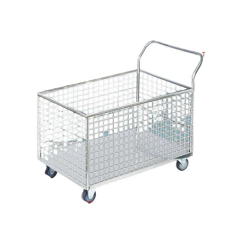 

Утолщенная тележка для забора из нержавеющей стали 304. Тяговый грузовой грузовик. Грузовик с сеткой. Экспресс-оборот