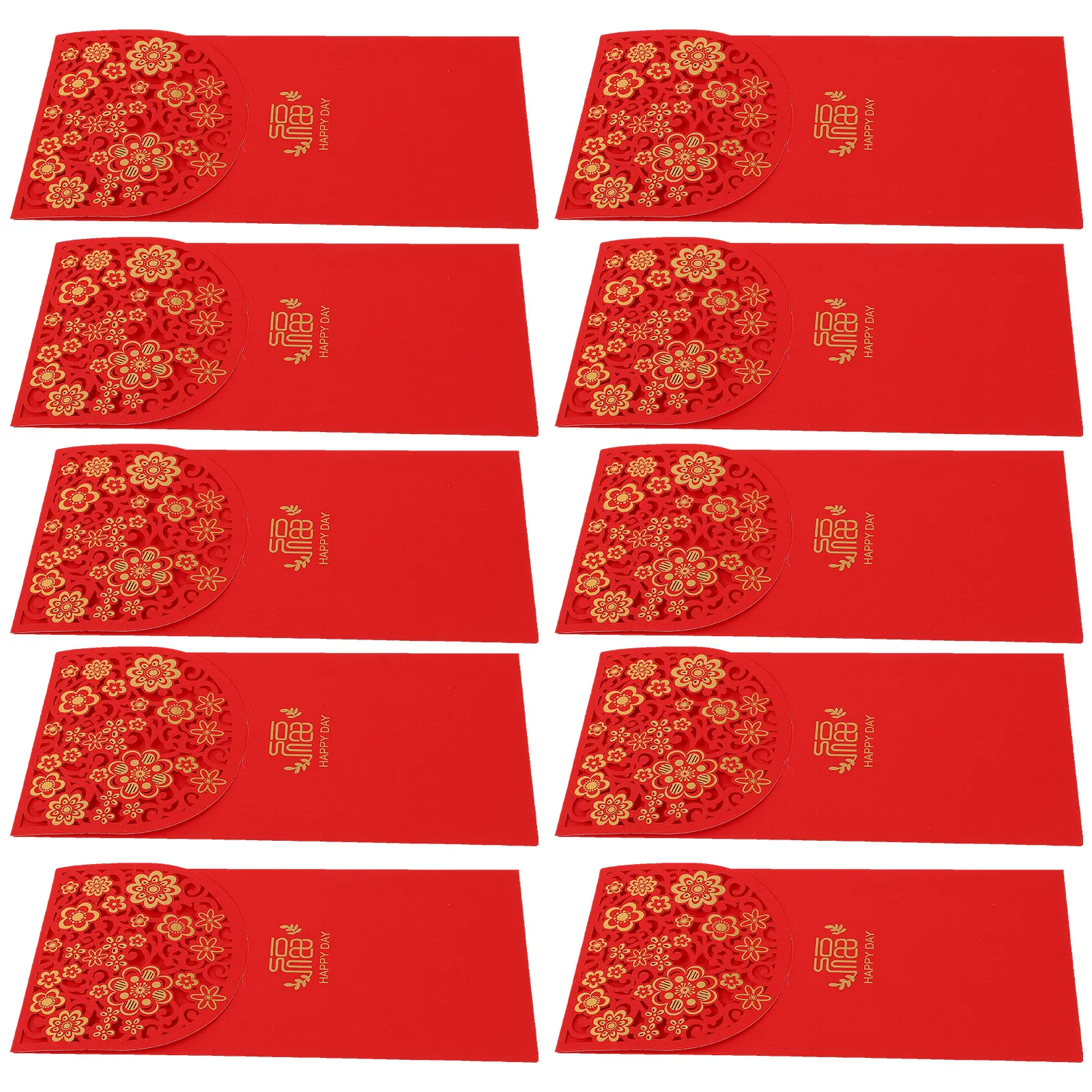 

10Pcs Chinese Style Red Envelopes Traditional Red Packets New Year Money Storage Packets for Lunar Festival Baby Shower Ceremony