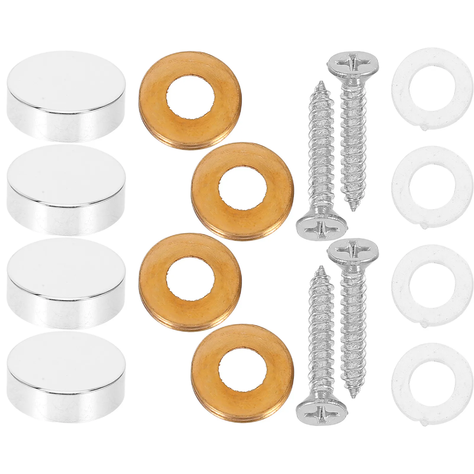 1Set Copper Mirror Nails Flat Glass Mounts Secure Bathroom Mirror Clips Decorative Copper Signboard Screws Signboard Fittings