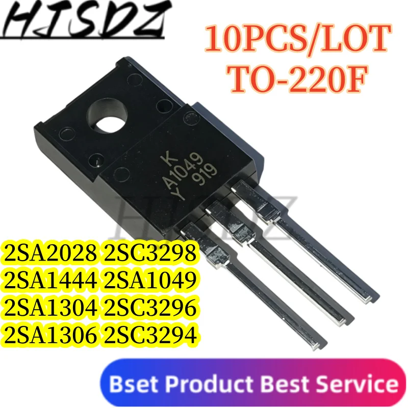 【10PCS/LOT】2SA1049 2SC2028 C2028 2SA1304 A1304 2SC3296 C3296 2SA1306 A1306 2SC3298 2SA1444 2SC3694 TO-220F