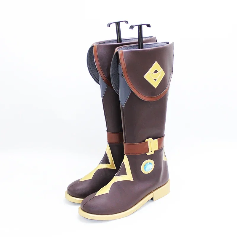 Kaeya Cosplay Boots Men Genshin Impact Long tube Anime Cosplay halloween PU leather  CUSTOMIZED
