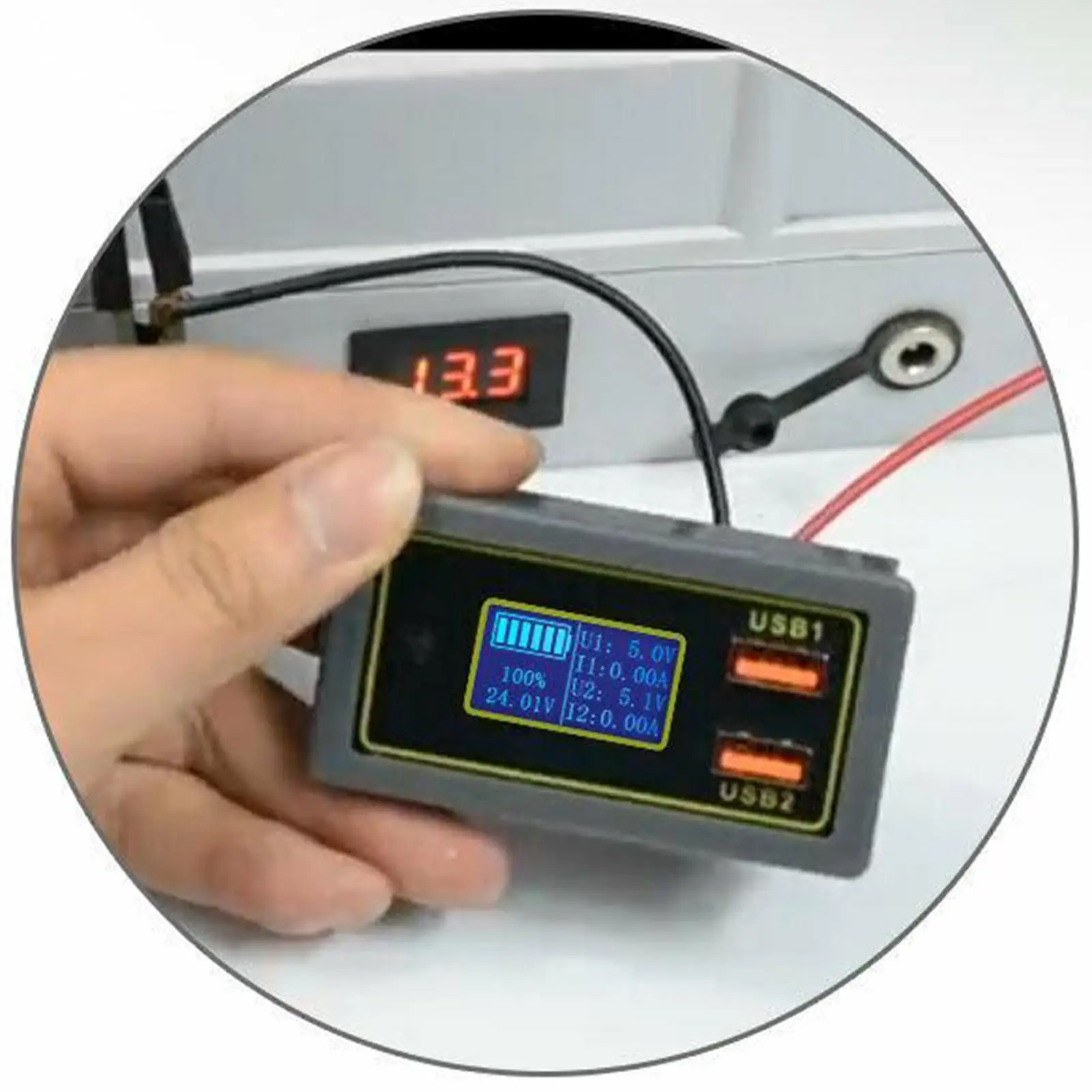 12V Batteriekapazitätsanzeige Auto Automotive Voltmeter Batteriemonitor