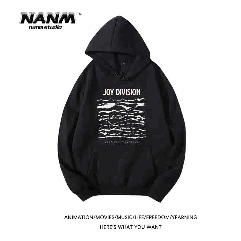 2024 European Rock Band Joy Division Jesienno-zimowa bluza z kapturem i długim rękawem, męska i damska, luźna, modna bluza z kapturem