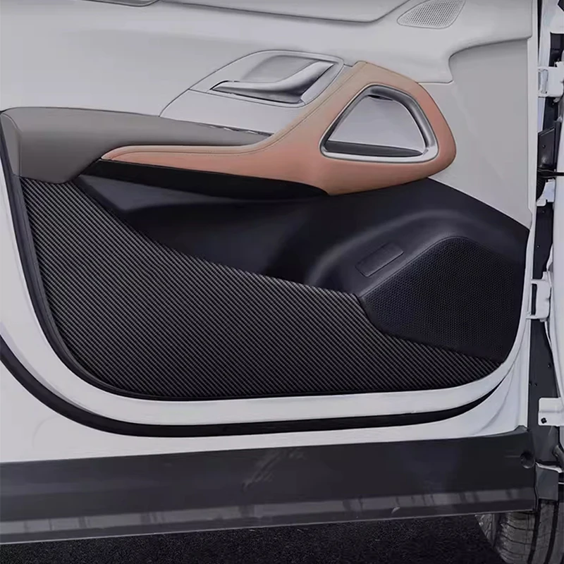 

For BYD SONG PRO DM-i 2024 2025 Car Door Anti Kick Pad Carbon Fiber Leather Texture Anti Dirt Protective Sticker Auto Accessory