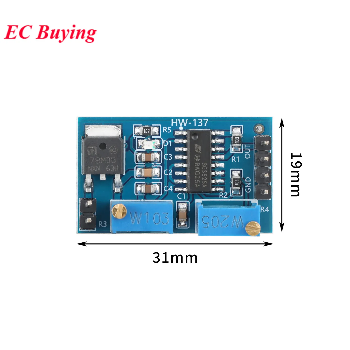 TC4424 SG3525A Inverter Driver Board Preamp SG3525 PWM Controller Module Adjustable Frequency Duty Cycle Waveform Generator
