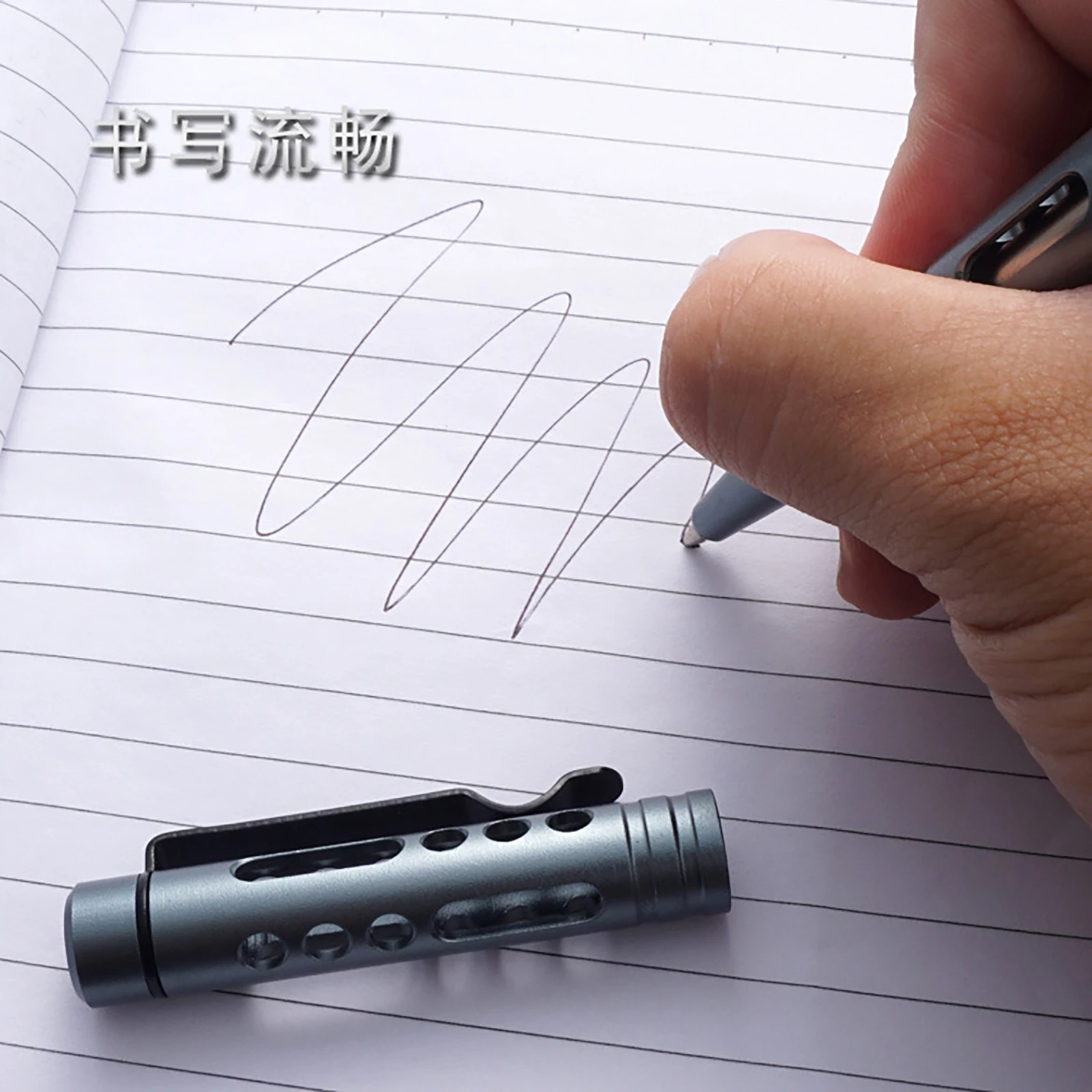 Super Fine Light CNC Aluminum Metal Knock Ballpoint Pen Self Defence Survival Tungsten Breaker EDC