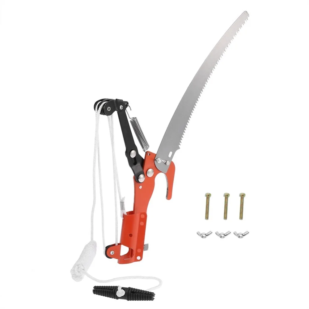 Durable Metal Pruning Shears Red Extendable Scissor Saw Sharp Edge 2 in 1 Harvester Clipper