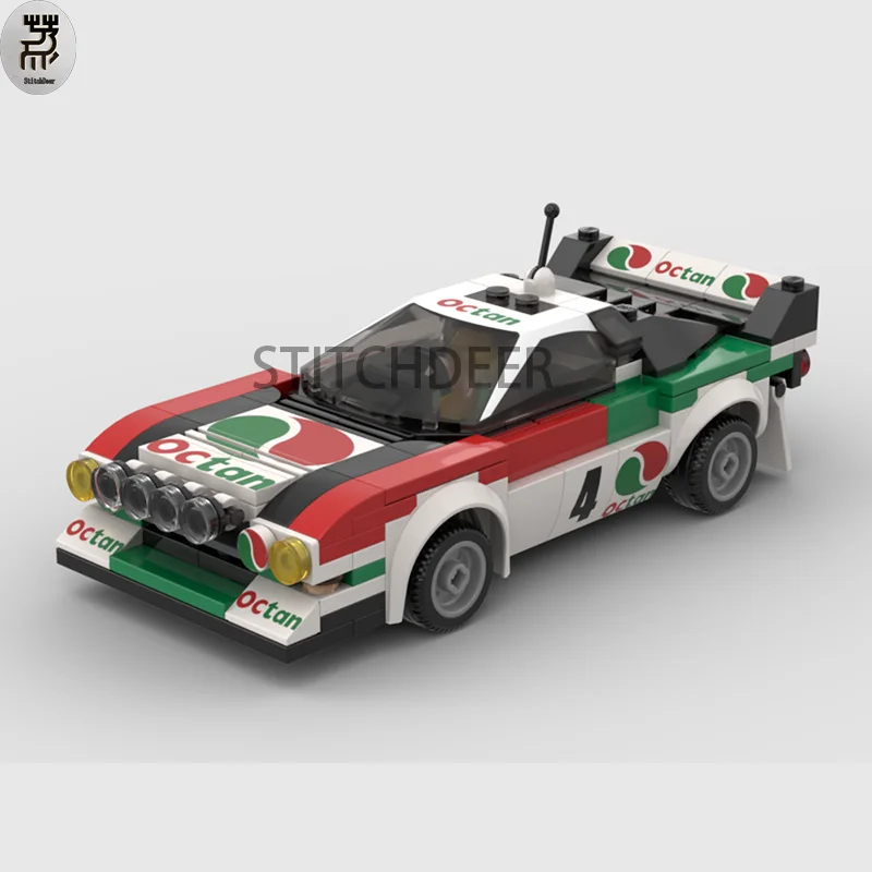 Speed Champion MOC Lancia Series 037 #4 Octan Rallye Team Racing Building Blocks Assemble Model Toy Brick Children Birthday Gift