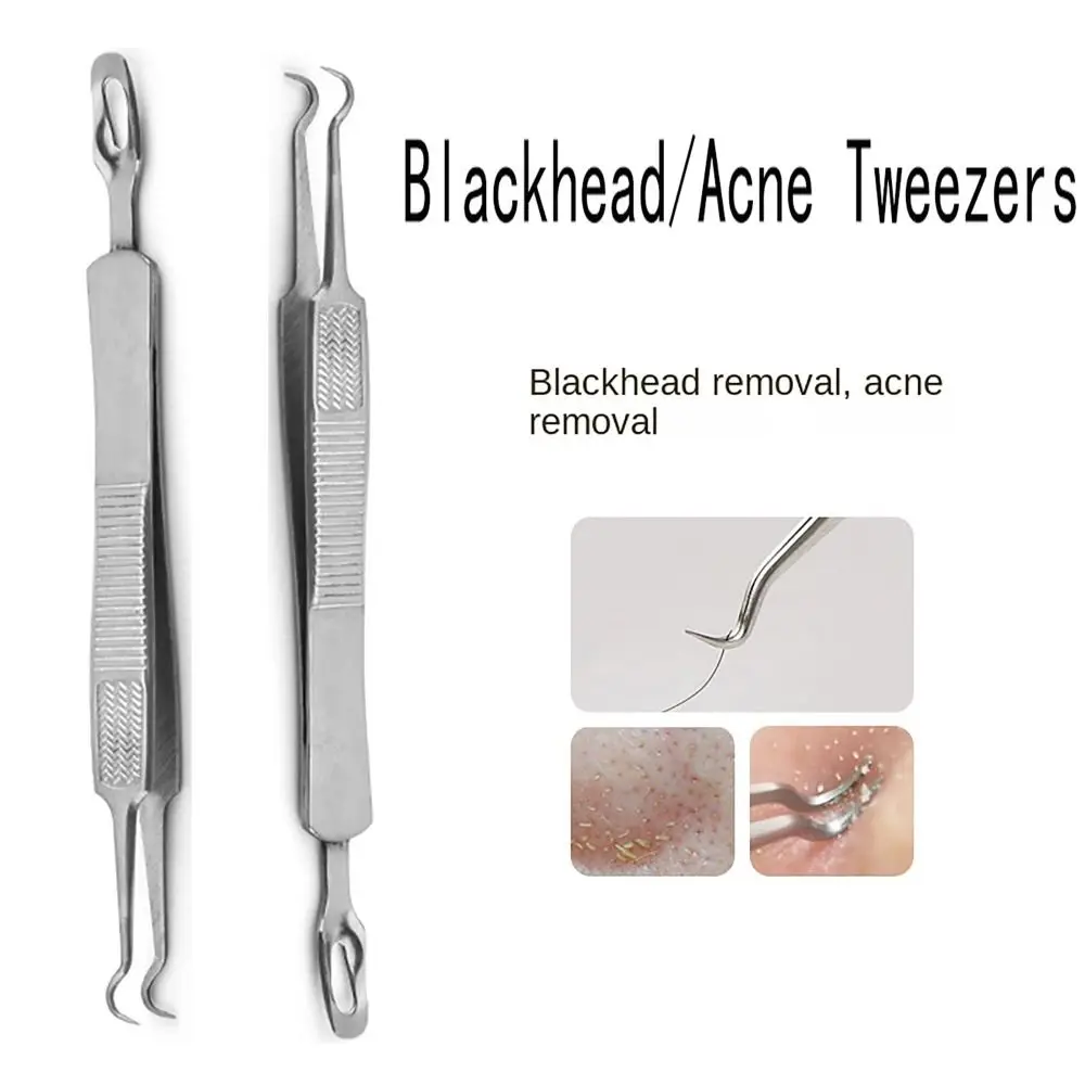 Effective Stainless Steel Cell Clip Deep Cleaner Double Headed Acne Needle Skin Tool Blackhead Tweezers Beauty Salon