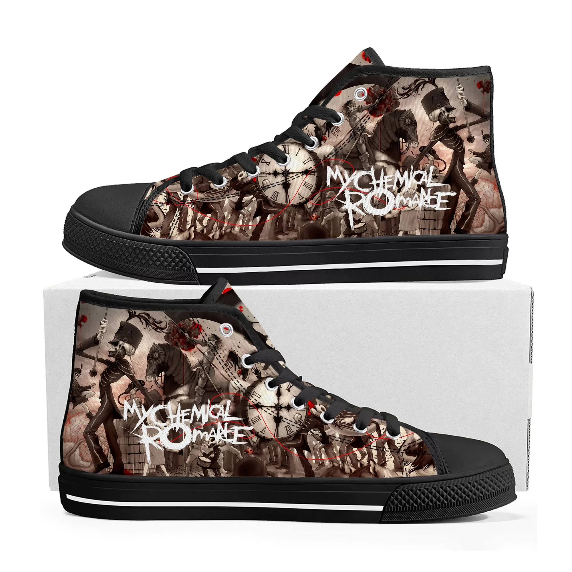 My Chemical Romance Rock Band High Top High Quality Sneakers Mens Womens Teenager Canvas Sneaker Casual Couple Shoes Custom Shoe