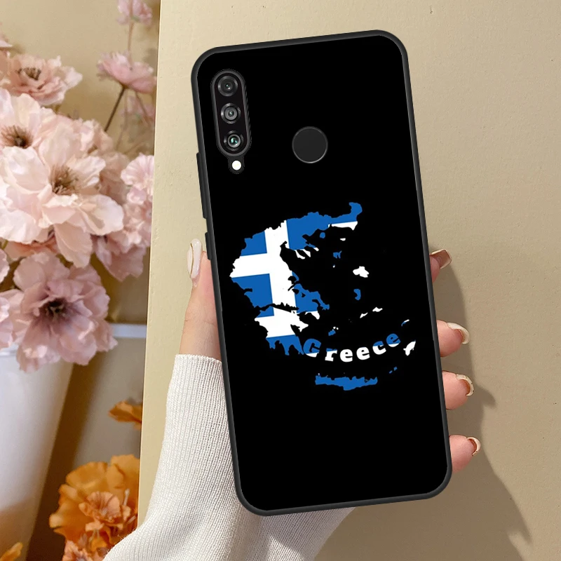 Funda con bandera griega para Huawei P30 Lite P40 P20 P50 Pro Nova 5T P Smart 2019, Honor 50 10i 8X