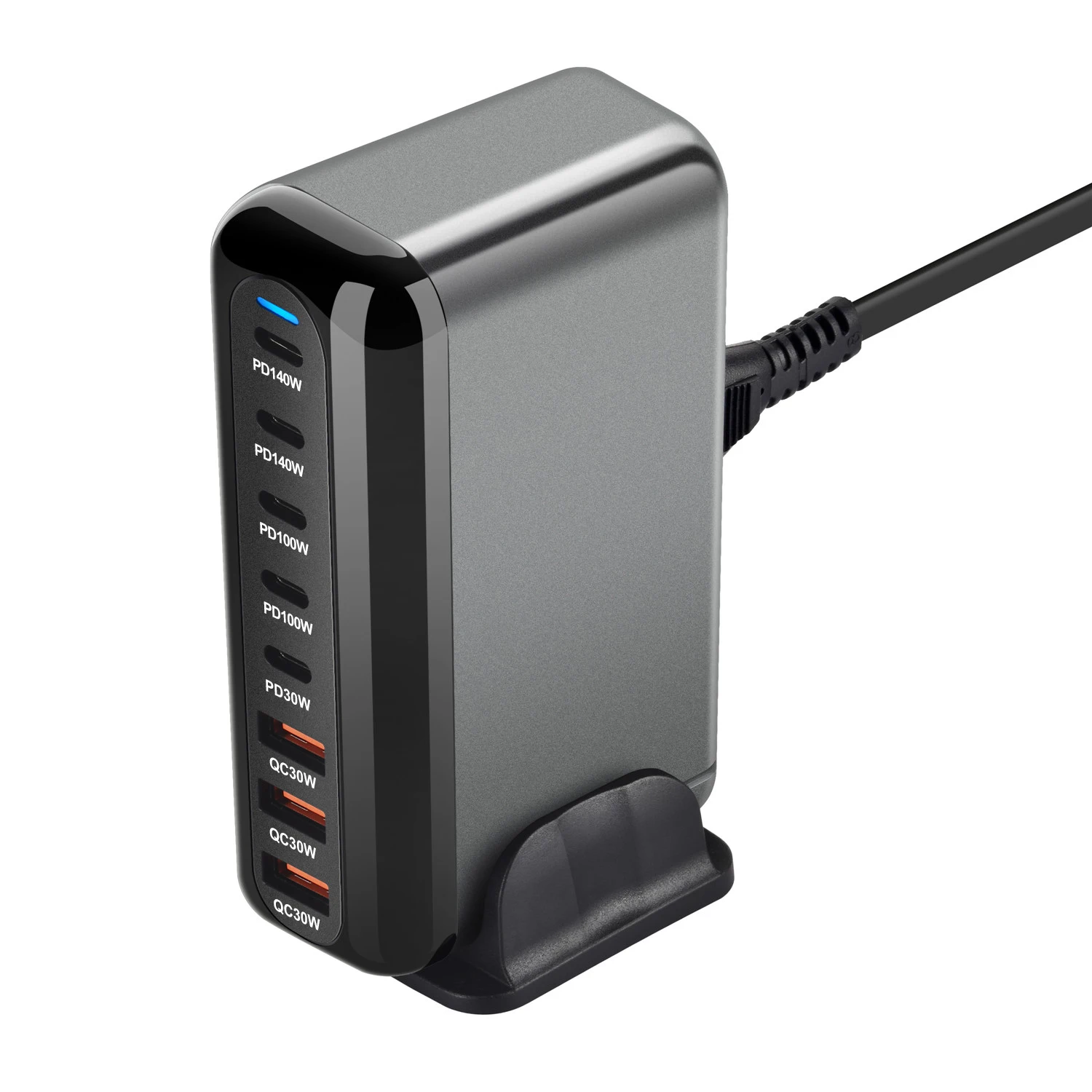600W 5C3A GaN Fast Charger 8-port USB PD Fast Charging Station PD3.1 Adapter for MacBook Pro iPad Pro IPhones