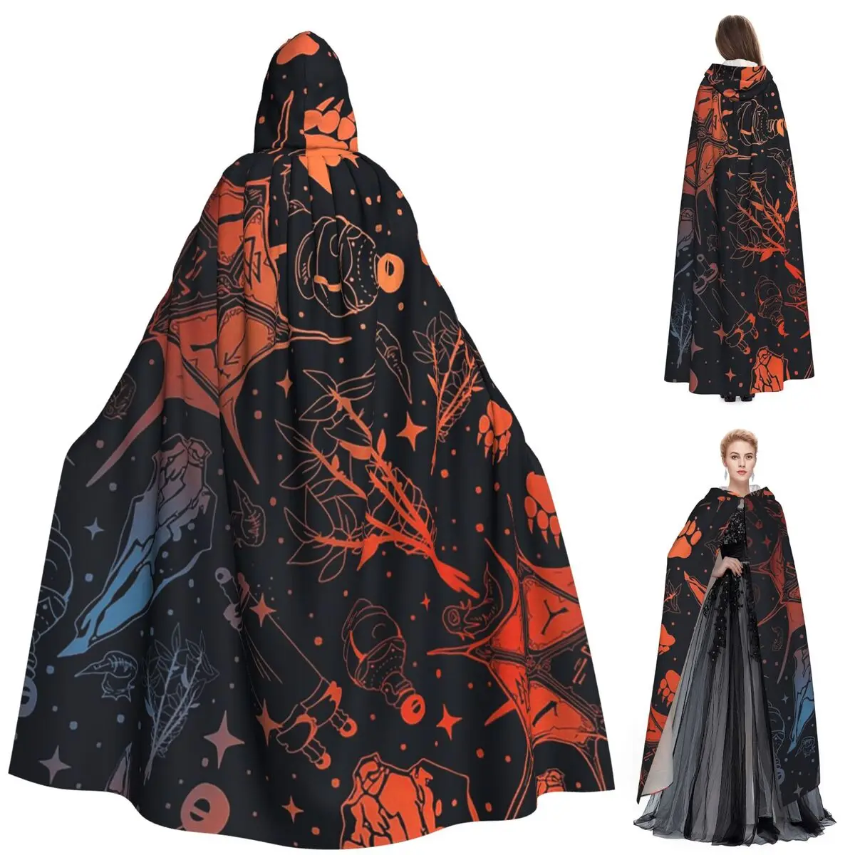 

BG3 узор Astarion Shadowheart Druid Potion длинный плащ с капюшоном ведьма средневековый костюм косплей накидка Хэллоуин пальто для взрослых унисекс