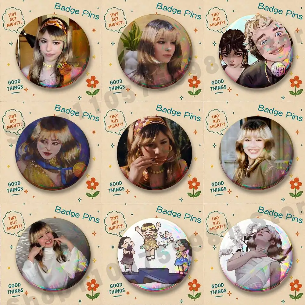 A-Alysa Liu Promise Round Pins Cartoon Brooches Stylish Ornament Badge for Backpack Accessorys Gifts