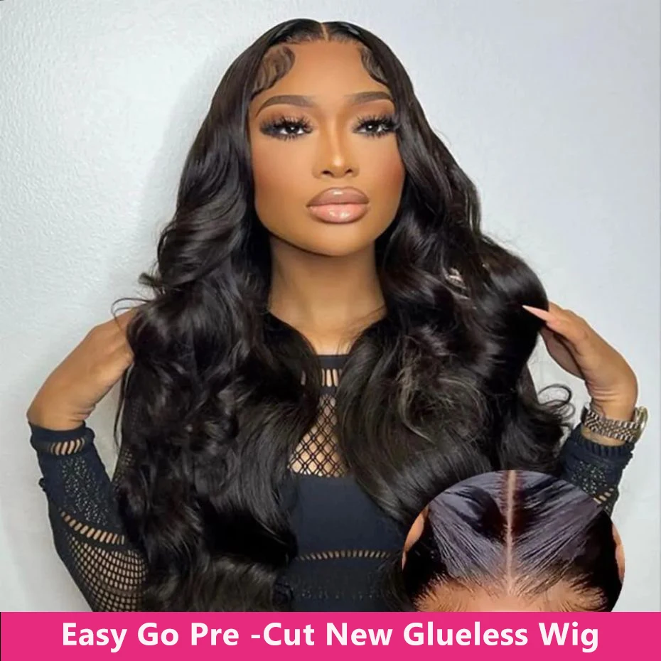 Glueless Wigs Human Hair Wig Pre-Cut Easy To Go 4x6 5x5 Transparent Lace Closure Wig For Black Women 180% Lace Wig Pre Plucked