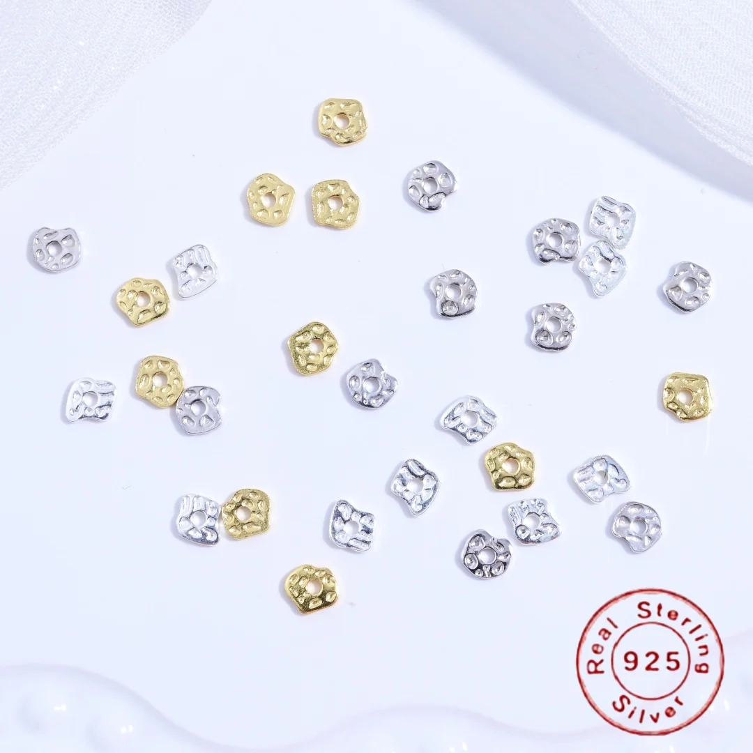 1G/S925 Sterling Silber Unregelmäßige Spacer Perlen und Spacer Stücke für DIY Handgemachte Armbänder Halsketten Perlen Großhandel SZ144