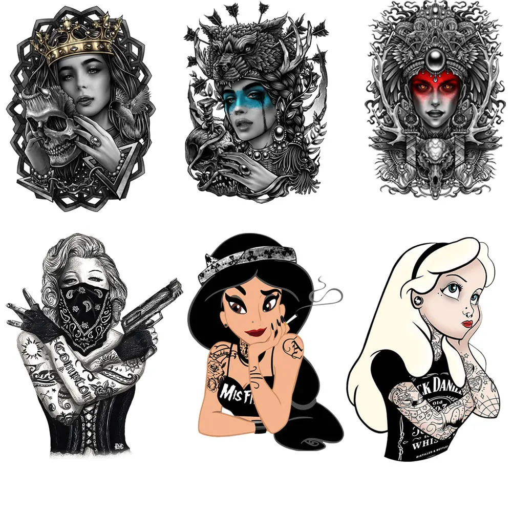 Cool Girls Patch Iron On Transfer For Clothing Fashion Thermal Sticker DIY T-Shirt Decals Iron On Paches Stripe On Clothes Bags
