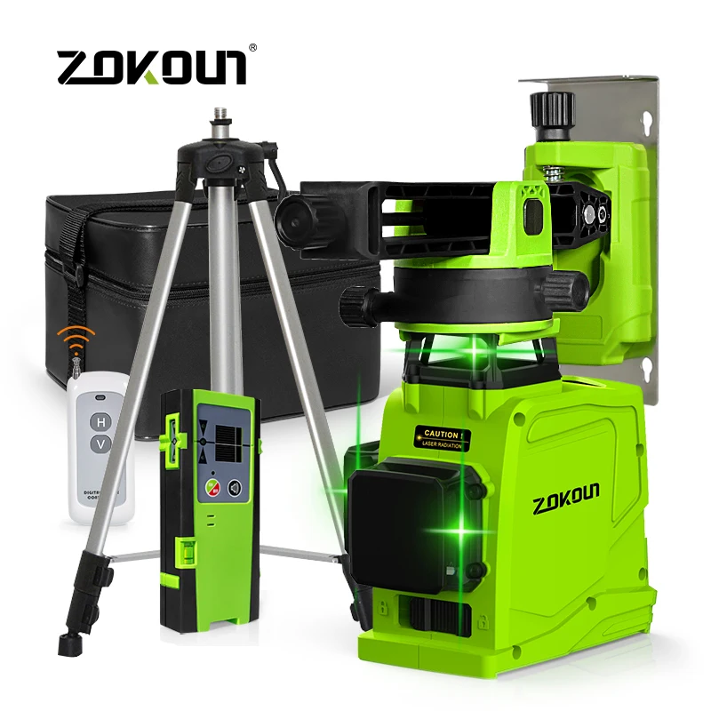 ZOKOUN 12 Lines 3d Self-leveling Green lines laser level accurate Horizontal And Vertical Cross Professional construction tools