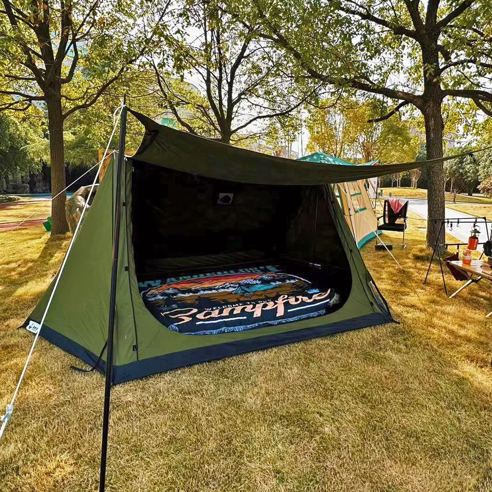 Waterproof Large Outdoor TC Cotton Pyramid Tipi Tent Camping Hot Tent Survival Shelter Tent with Stove Jack