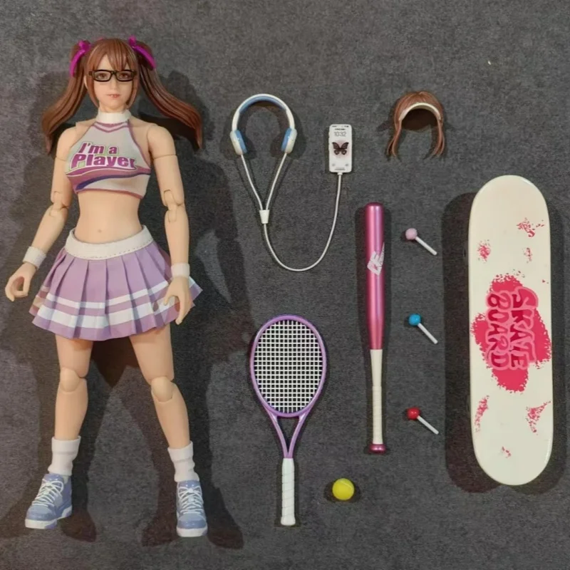 15cm In Stock CRAZY FIGURE LT005 Sporty Girl-Yoyo 1/12 Scale Action Figure Flexible Mini Body Joint Mobile Doll Ornament Gift