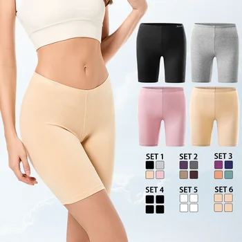 4PCS ผู้หญิงสบายผ้าฝ้ายชุดชั้นในนุ่ม Breathable เอวสูงชุดชั้นในหญิง PLUS ขนาดกางเกงสําหรับทํางานกีฬา