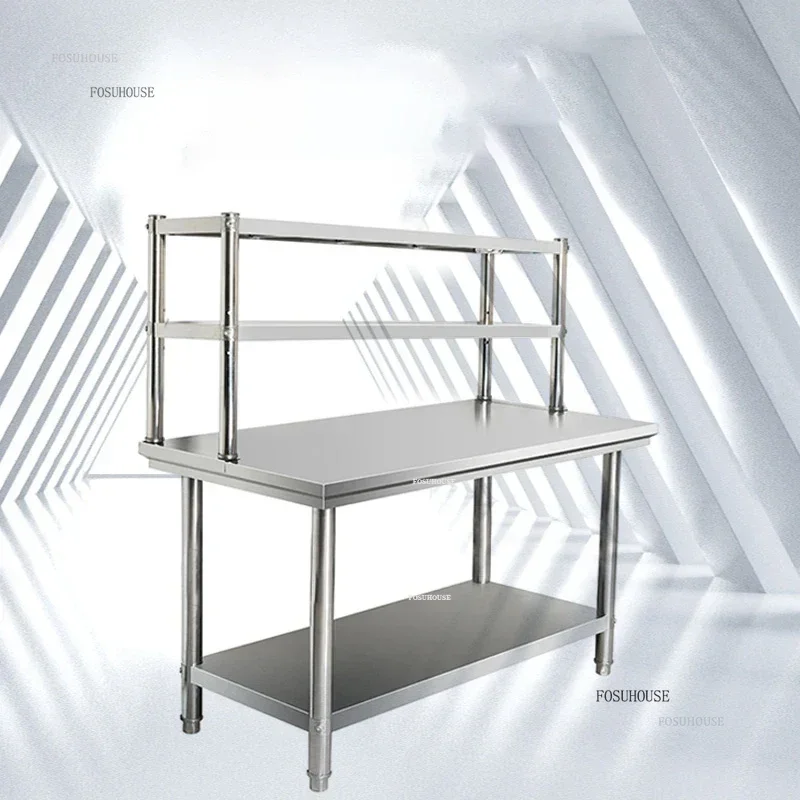 Modern Stainless Steel Workbench Kitchen Cinets Countertops Storage Racks Kitchen Furniture Hotel Kitchen Console Load s