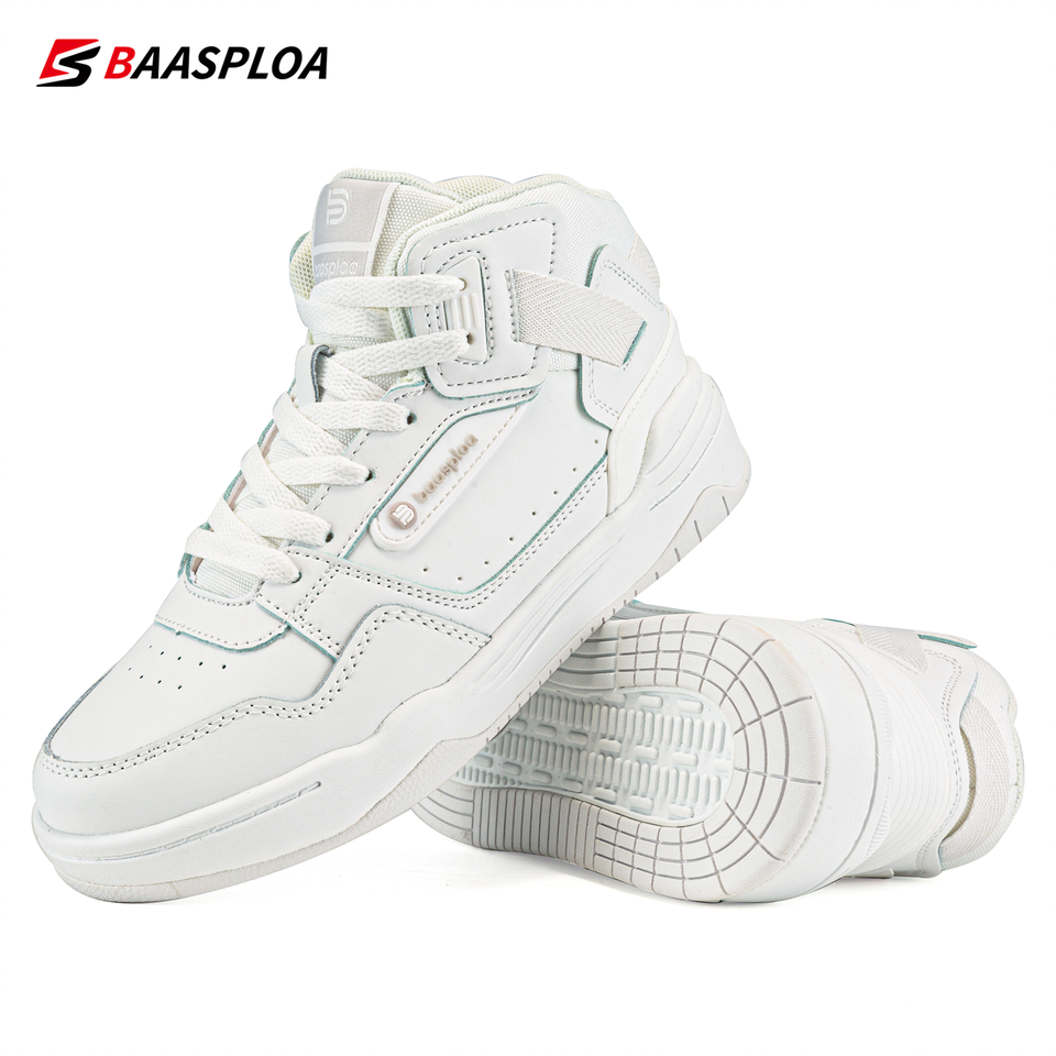  Baasploa Women Winter Cotton Shoes Leather Walking Shoes for Women Plush Warm Casual Sneakers Non-Slip Free Shipping 