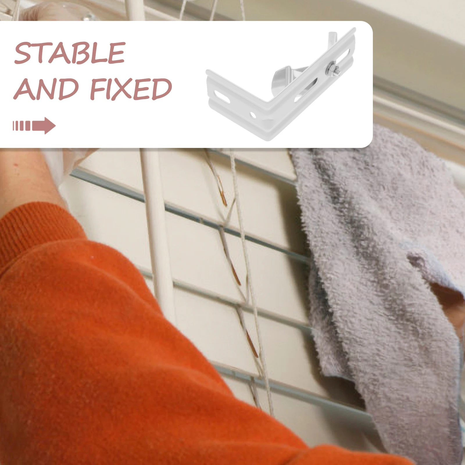 Vertical Blind Bracket Clamps Hardware Parts Durable Iron Easy Installation Compatibility Mounting Slots Window Decor