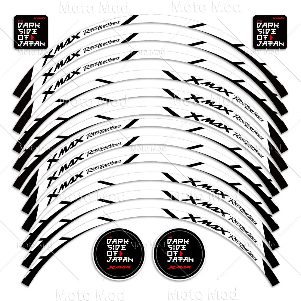 For Yamaha XMAX 300 xmax 250 xmax 125 Reflective Motorcycle Wheel Sticker Rim Decal Hub Stripe Tape Accessories