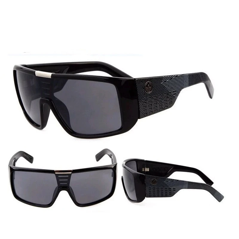 Dragon Extra Large Sunglasses Men\'s Windshield Frame Sports Sunglasses Bicycle Reflective Square Black Eyewear Driving UV400