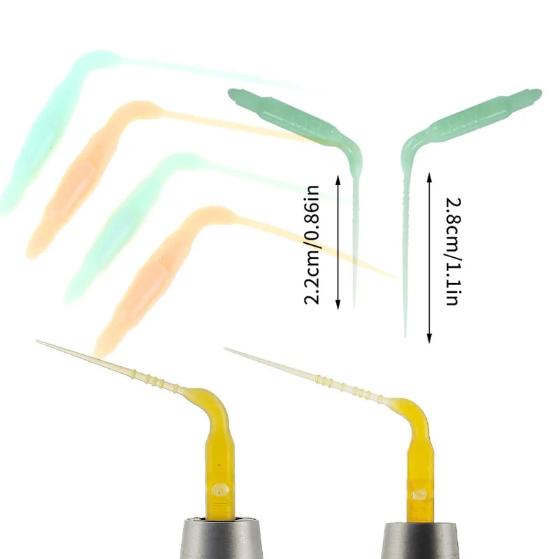 10Pcs Dental Endo IrrigatIon Tip Dental Root Canal IrrigatIon Tip 22/28mm Plastic Sonic Powered Tips Air Scaler Handpiece Dental