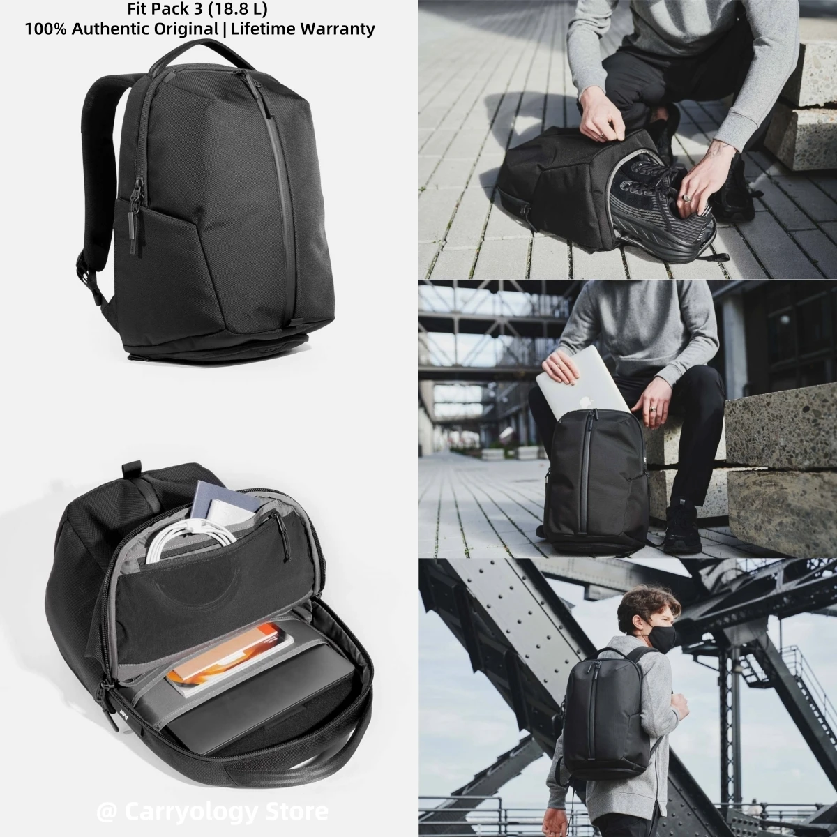 

Fit Pack 3 Compact commuter Travel Gym Work EDC Backpack/Bag/Rucksack/Knapsack | Lifetime Warranty| BNWT